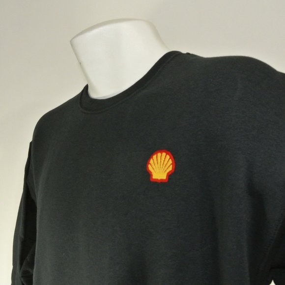 SHELL Gas Station Oil Black Sweatshirt Employee Uniform Shirt Size XL NWT - Picture 1 of 7